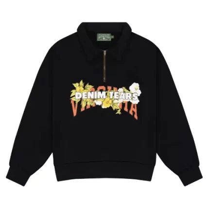 DT X Virginia Half Zip Sweatshirt Black