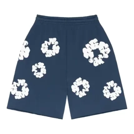 Denim Tears Cotton Wreath Shorts Navy.