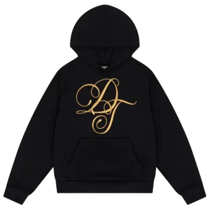 Denim Tears Metallic Gold Script Hoodie