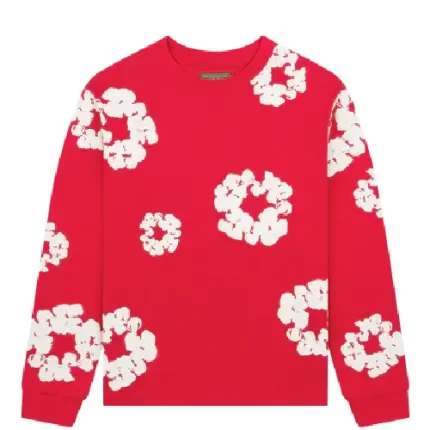 Denim Tears Long Sleeve Cotton Wreath Tee Red